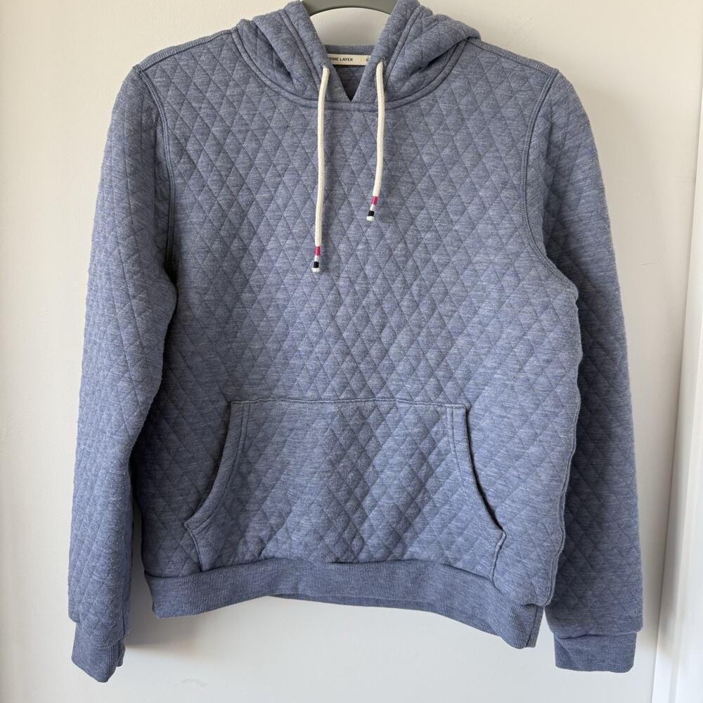 Marine Layer Women’s Corbet Hoodie Pullover Lt Blue / Purple Quilted Size S